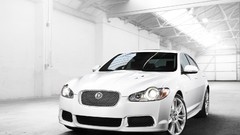 White cars Jaguar XFR