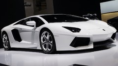 White cars Lamborghini-Aventador