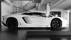 White cars Lamborghini side view Lamborghini-Aventador