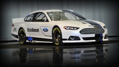 White cars nascar Ford Fusion
