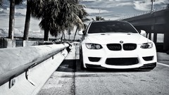 White cars palm trees bmw m3