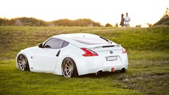 White cars stance outdoors nissan fairlady z34 370z