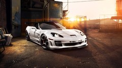 White cars Supercars chevrolet corvette