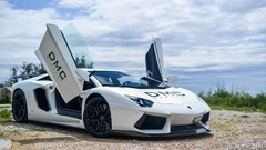 White cars Supercars Lamborghini-Aventador