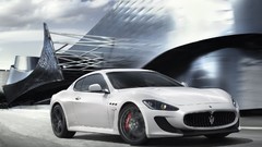 White cars vehicles Maserati granturismo