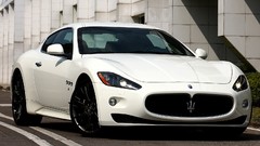 White cars vehicles Maserati granturismo