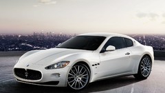 White cars vehicles Maserati granturismo