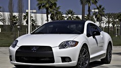 White cars vehicles Mitsubishi Eclipse