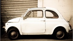 White cars vintage Fiat