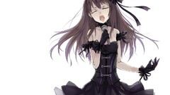 White closed eyes brunettes shibuya rin idolmaster hair 