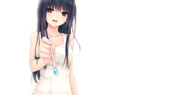 White coffee ice cream long hair anime girls brunettes 