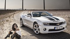 White convertible chevrolet camaro