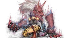 White demons horns pixiv