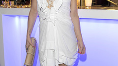 White dress blondes woman