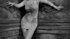 White dress grey asians models Korean Ryu Ji Hye