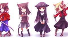 White dress kara no kyoukai ryougi shiki animal ears asagami