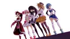 White dress mahou shoujo madoka magica akemi homura kaname 