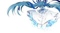 White dress Ribbons long hair anime girls hatsune miku vocaloid 