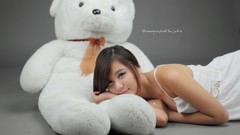 White dress spaghetti asians models Korean Ryu Ji Hye