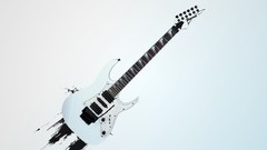 White electric guitars Ibanez