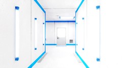 White floor mirrors edge