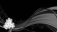 White Flowers abstract waves