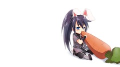 White food carrots blush long hair anime girls blue eyes animal 