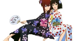 White gate white background anime girls makise kurisu steins 