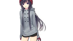 White gloves long hair anime girls brunettes coffee-kizoku 