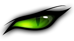 White Green abstract eye evil green eyes