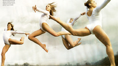 White Gymnast leotard arms