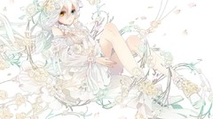 White hair anime girls blue eyes yellow eyes