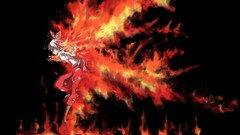 White hair anime girls fujiwara no mokou touhou video games