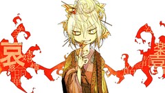 White hair anime girls fujiwara no mokou touhou video games