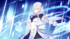 White hair anime girls game cg