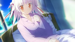 White hair anime girls shida kazuhiro hoshizora no memoria game 