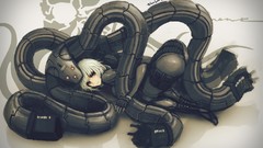 White hair anime girls short hair black eyes metal gear solid 