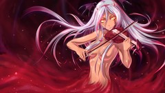 White hair atomix no bra devil horns