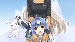 White hair blue hair anime girls blue eyes xenosaga KOS-MOS