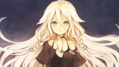 White hair bows long hair anime girls blue eyes braids vocaloid 