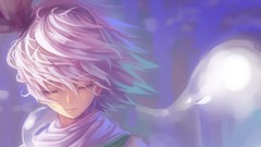 White hair closed eyes konpaku youmu touhou