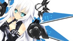 White hair long hair anime girls blue eyes cleavage aqua eyes 