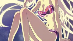 White hair long hair anime girls lingerie hanekawa tsubasa bra 