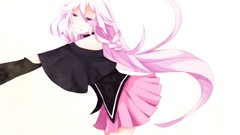 White hair long hair anime girls vocaloid ia Simple Background