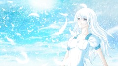 White hair long hair anime girls vocaloid ia skyscapes