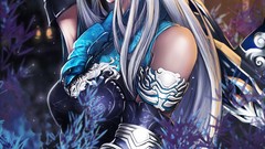 White hair long hair artwork