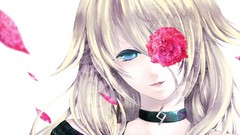 White hair long hair blue eyes vocaloid ia