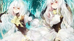 White hair red eyes anime girls