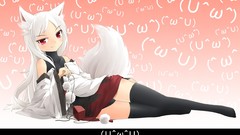 White hair red eyes anime girls short hair touhou animal ears 
