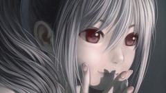 White hair red eyes bangs idolmaster idolmaster cinderella 